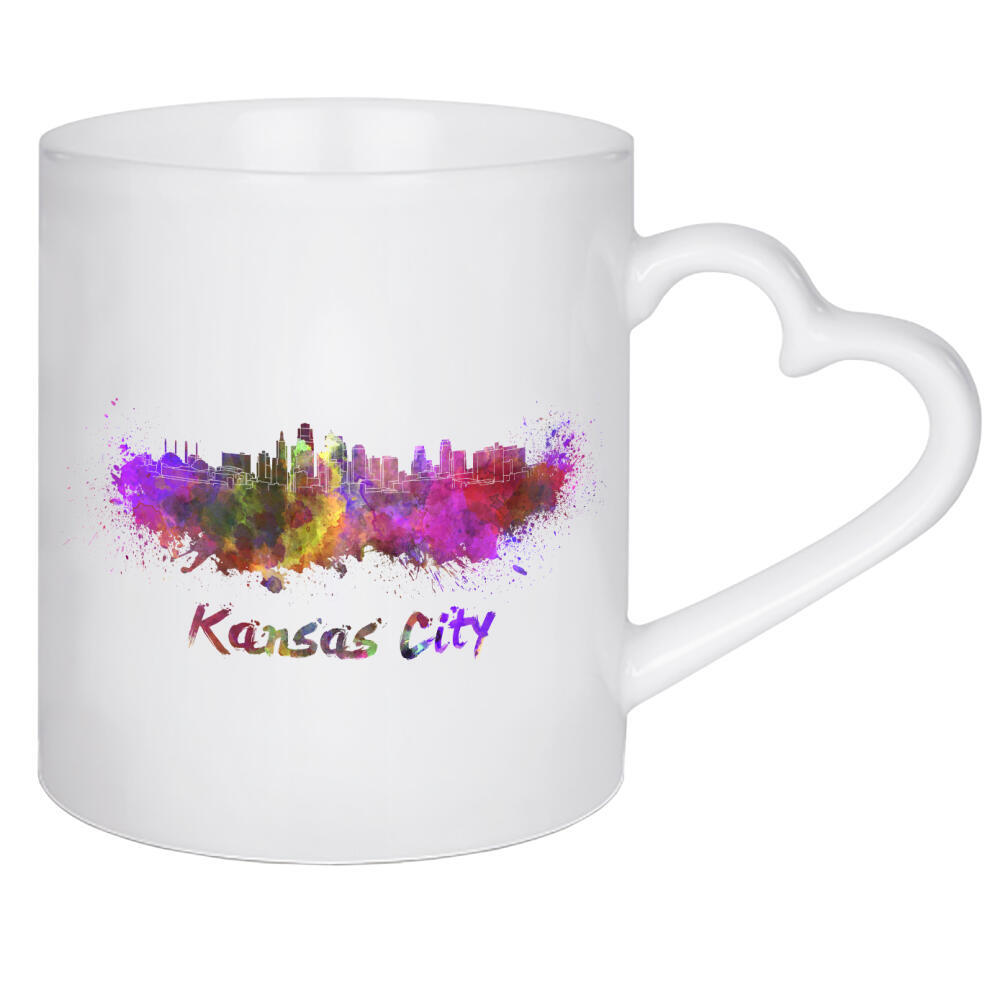 Herztasse "Skyline von KANSAS CITY" artboxONE - Städte,Abstrakt,Architektur