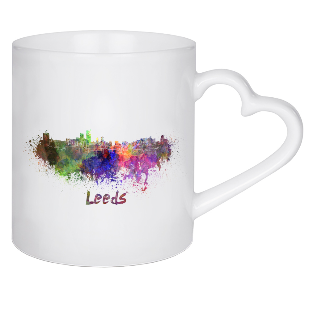 Herztasse "Leeds skyline in watercolor" artboxONE - Städte,Abstrakt,Architektur