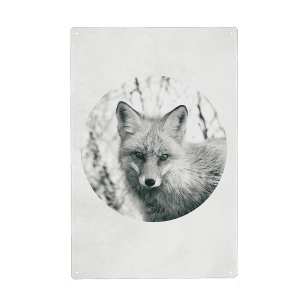 Holzbild "Hello Fox" artboxONE - Tiere,Schwarzweiß,Geometrie - Bear,Bär,Tier,Animal