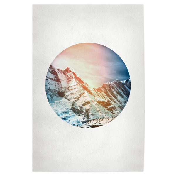 Poster 30x20 cm "Snow Mountain" artboxONE - Natur,Geometrie - Hügel,Berg,Berg,Schnee,Schnee,Natur,Natur