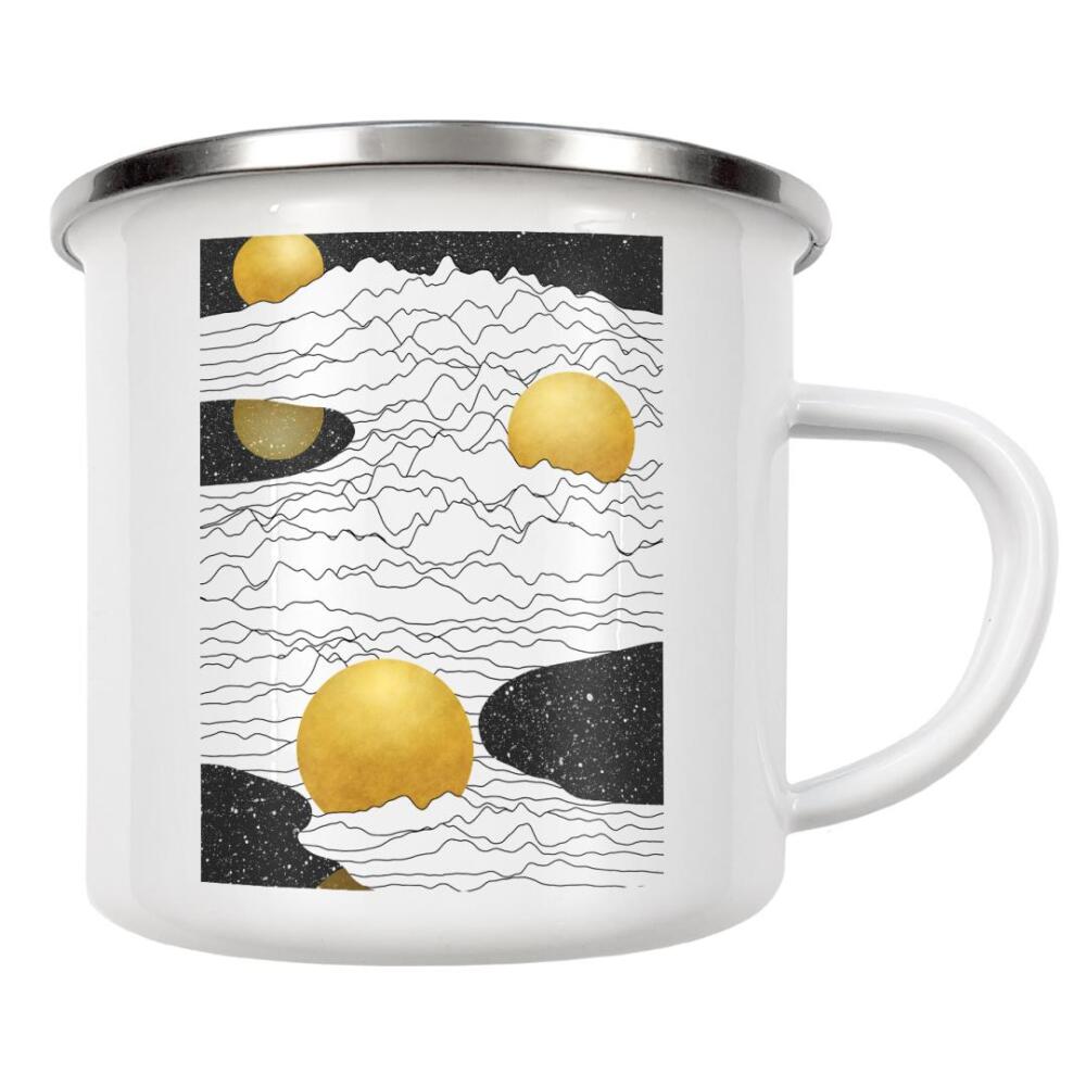 Emaille Tasse "Mono-Mondlandschaft" artboxONE - Abstrakt,Geometrie,Galaxy