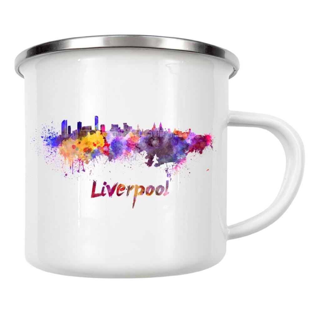 Emaille Tasse "LIVERPOOL skyline in watercolor-c" artboxONE - Städte,Abstrakt,Architektur