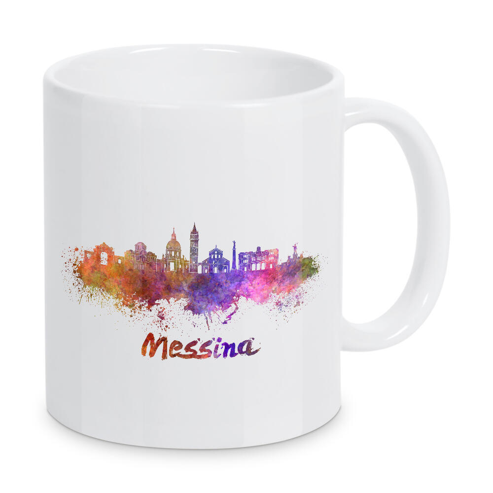 Tasse "MESSINA Skyline in Aquarell-k" artboxONE - Städte,Abstrakt,Architektur