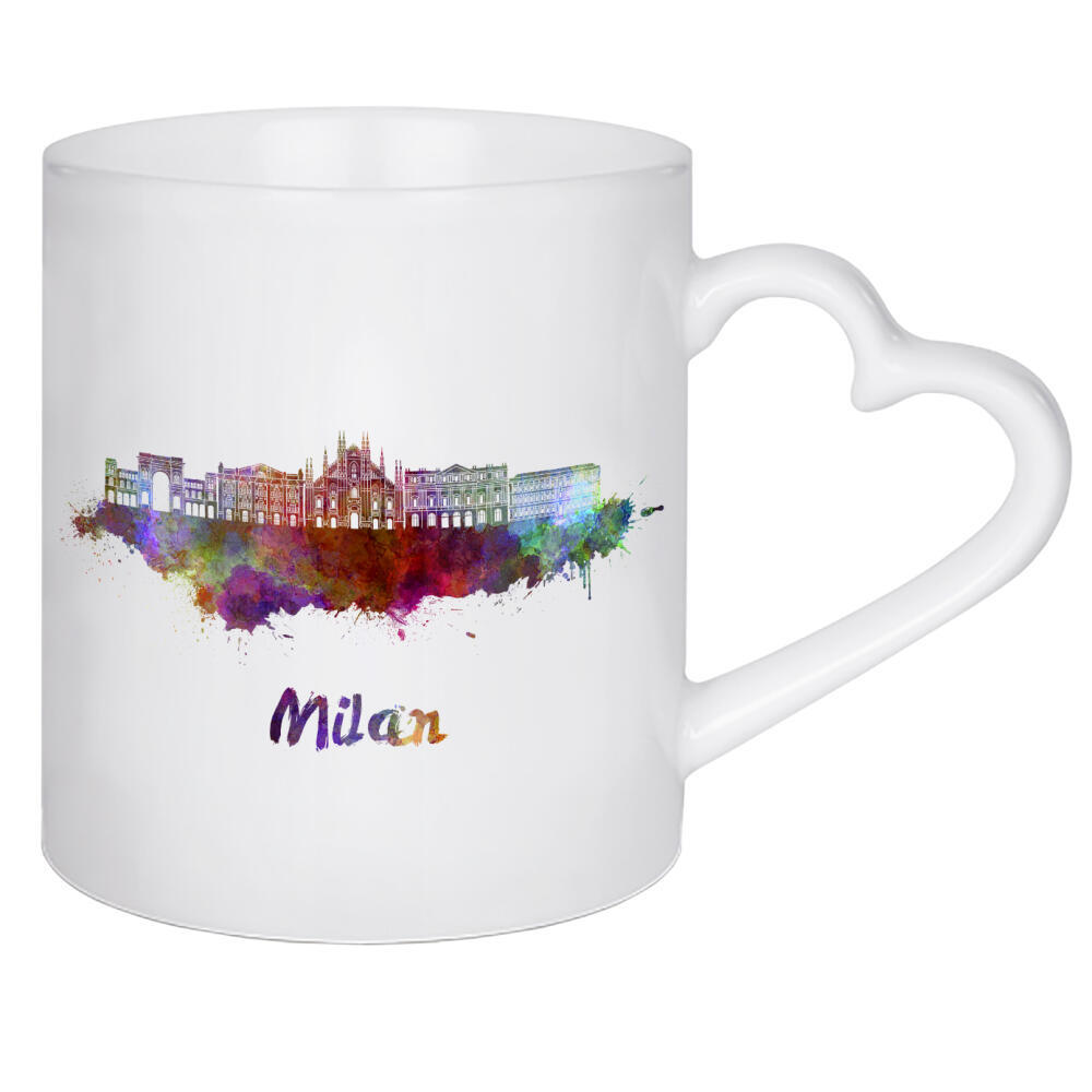 Herztasse "MILAN skyline in watercolor-s" artboxONE - Städte,Abstrakt,Architektur