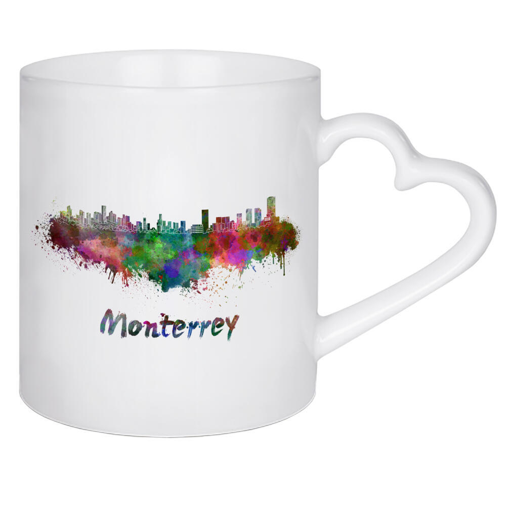 Herztasse "MONTERREY skyline in watercolor" artboxONE - Städte,Abstrakt,Architektur