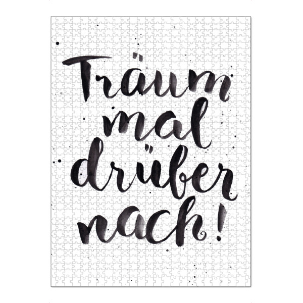 Puzzle Ravensburger "Träum Mal Typo" artboxONE - Typografie,Schwarzweiß - Typo,Motivation,Motivation,Träumen,Typografie,Schwarzweiß - Bild typo
