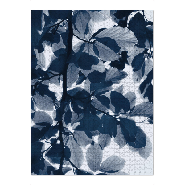 Puzzle Ravensburger "Beech Leaves Indigo" artboxONE - Floral - Blätter,Blätter,Pflanze,Pflanze - Bild Blätter