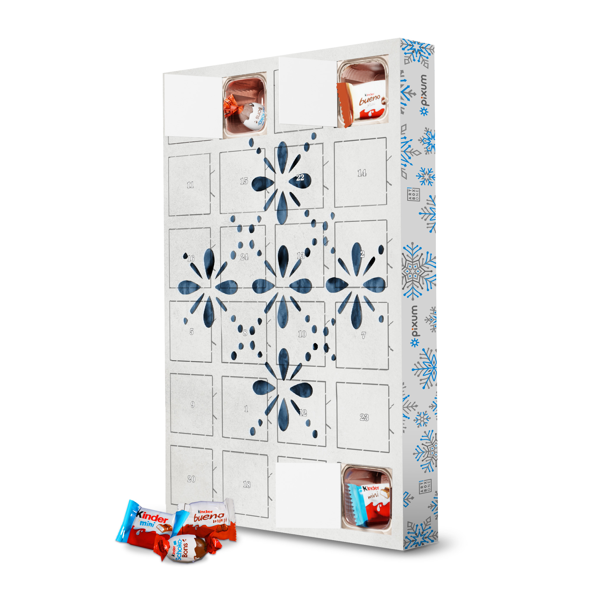 Adventskalender mit Produkten von Kinder Indigo Pattern I artboxONE Adventskalender Floral