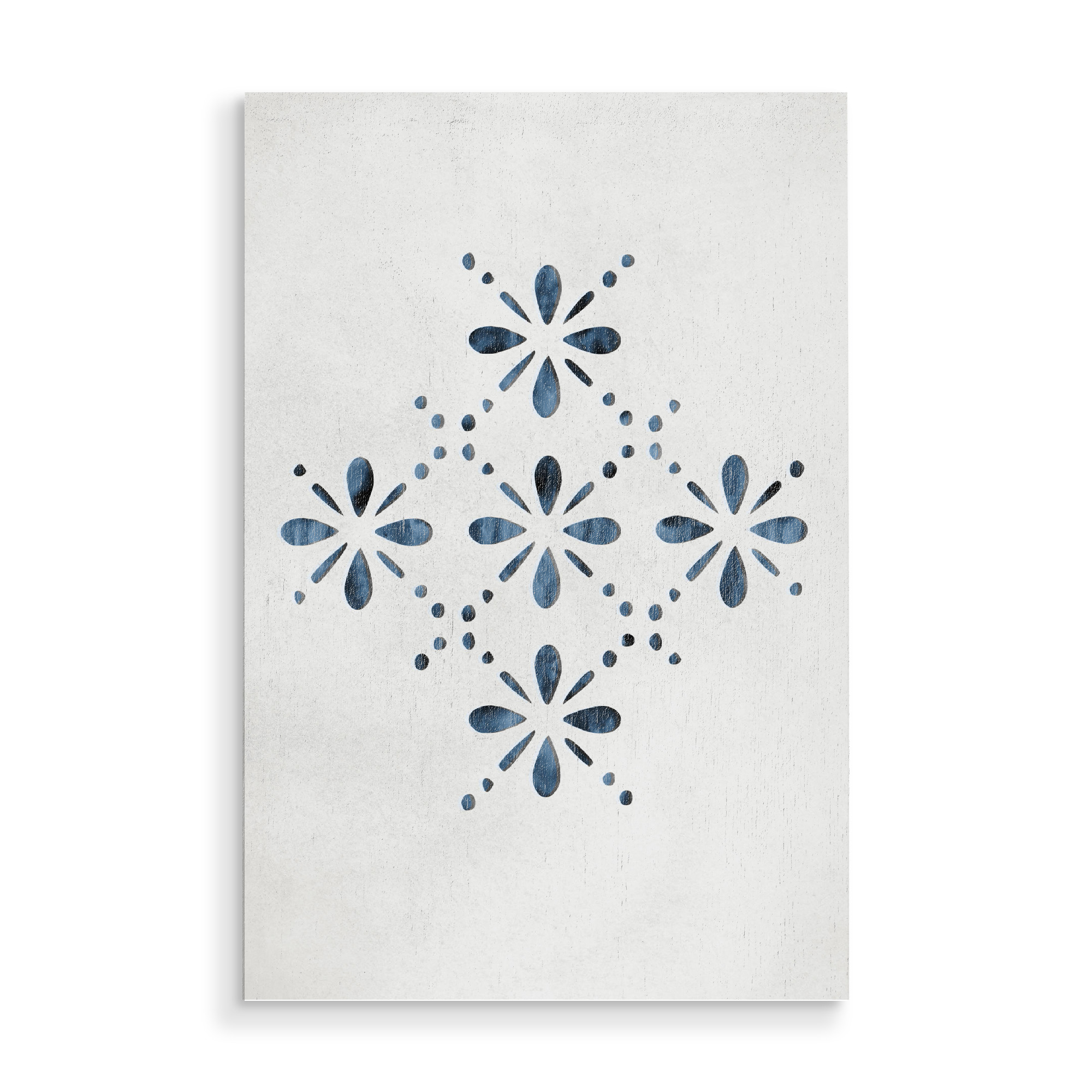 Holzbild "Indigo Pattern I" artboxONE - Floral,Geometrie - Indigo,China blue,Pattern,Muster,Porzellan,Porcellain,Flower,Blume