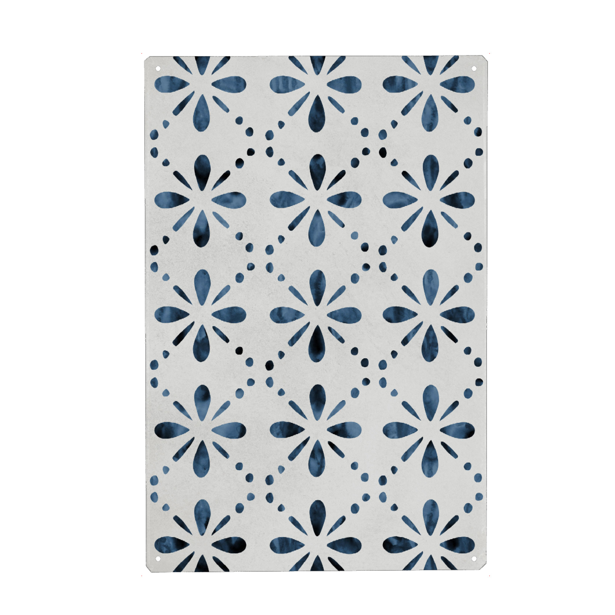 Metall Poster "Indigo Pattern II 2" artboxONE - Floral,Geometrie - Indigo,China blue,Pattern,Muster,Porzellan,Porcellain,Flower,Blume - Blechschild