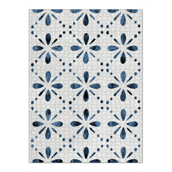 Puzzle Ravensburger "Indigo Pattern II 2" artboxONE - Floral,Geometrie - Indigo,China blue,Pattern,Muster,Porzellan,Porcellain,Flower,Blume