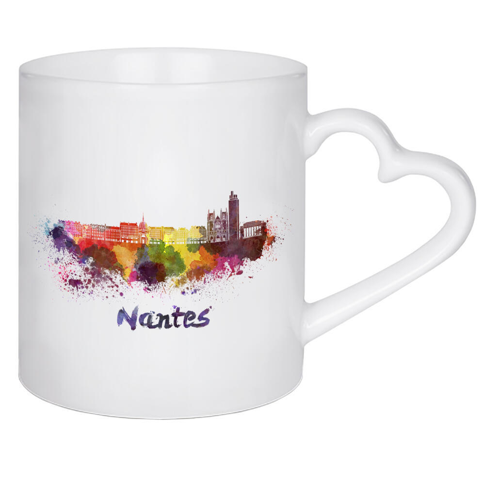 Herztasse "Nantes skyline in watercolor-b" artboxONE - Städte,Abstrakt,Architektur