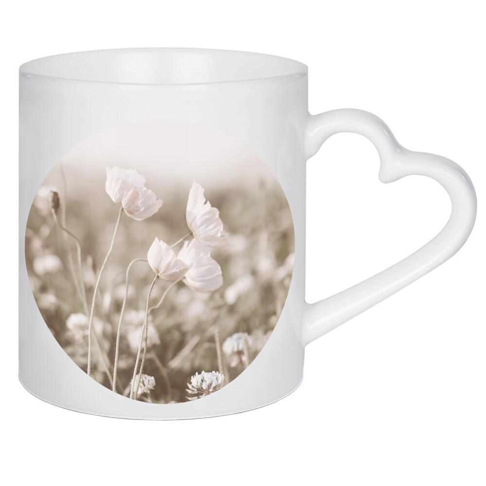 Herztasse "Blooming Floral" artboxONE - Floral,Für Mama - Floral,Blooming,Autumn,Love,Gift for her,Flower,Blumen,Minimalistisch,Boho,Pflanzen