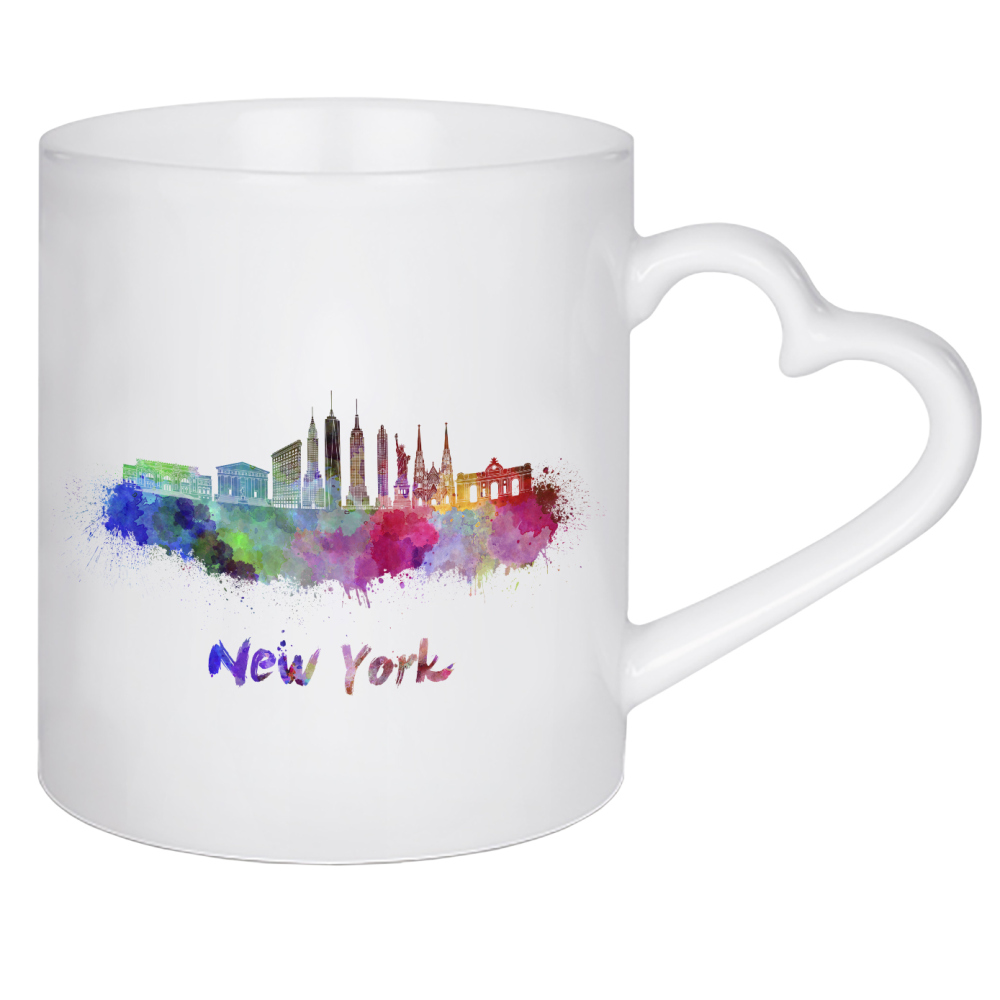 Herztasse "NEW YORK skyline in watercolor-z" artboxONE - Städte,Abstrakt,Architektur