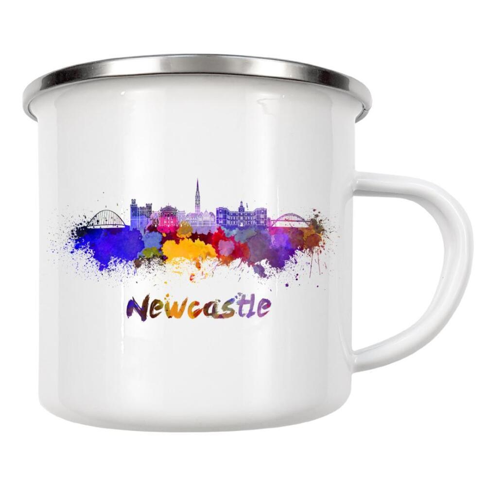 Emaille Tasse "NEWCASTLE skyline in watercolor" artboxONE - Städte,Abstrakt,Architektur