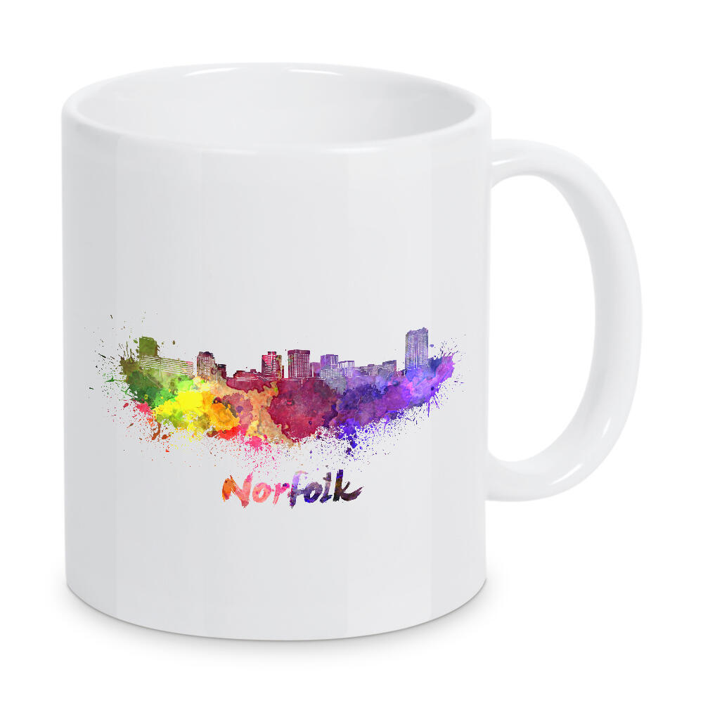 Tasse "NORFOLK skyline in watercolor" artboxONE - Städte,Abstrakt,Architektur