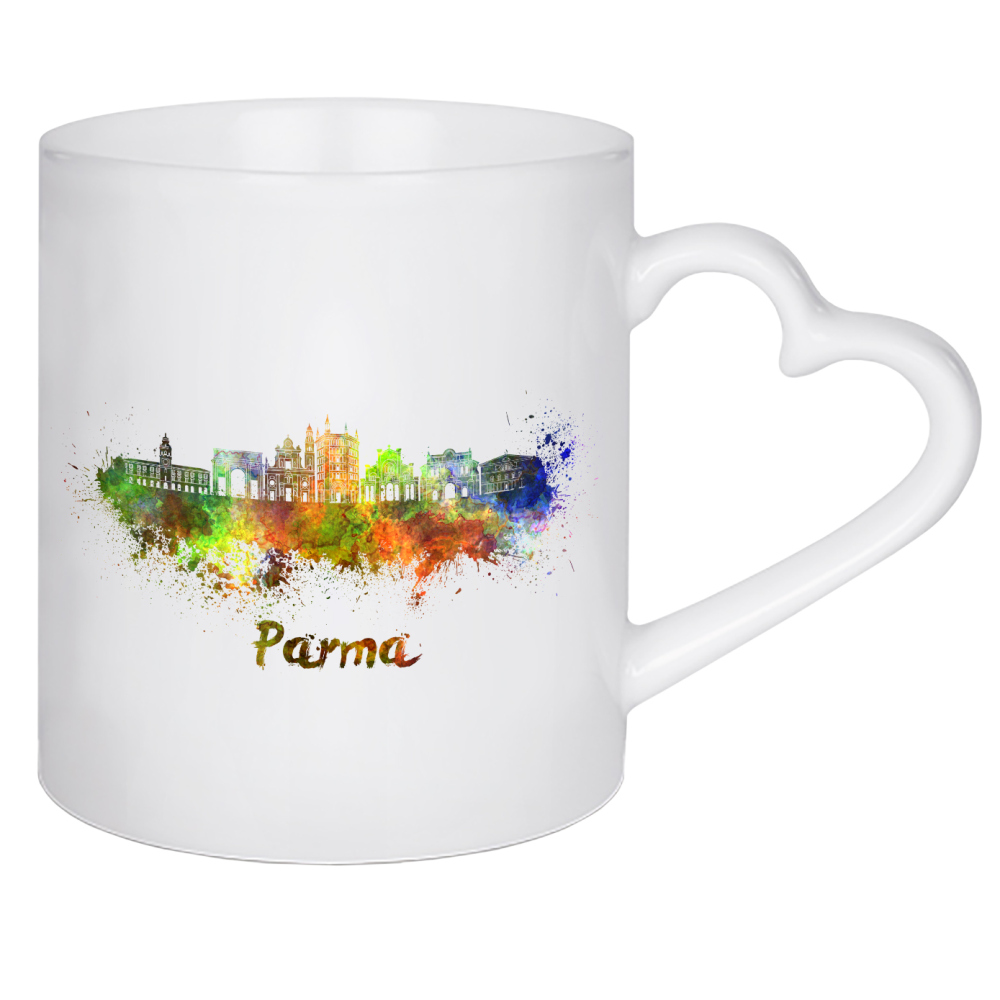 Herztasse "PARMA skyline in watercolor-b" artboxONE - Städte,Abstrakt,Architektur