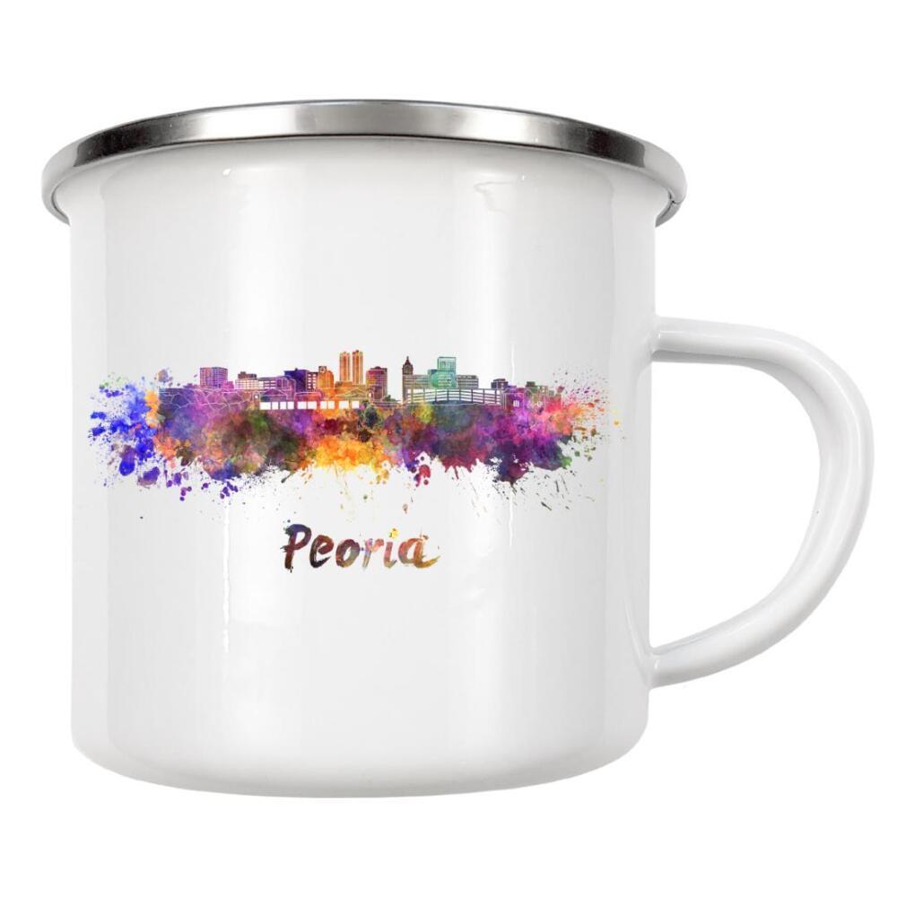Emaille Tasse "PEORIA skyline in watercolor" artboxONE - Städte,Abstrakt,Architektur