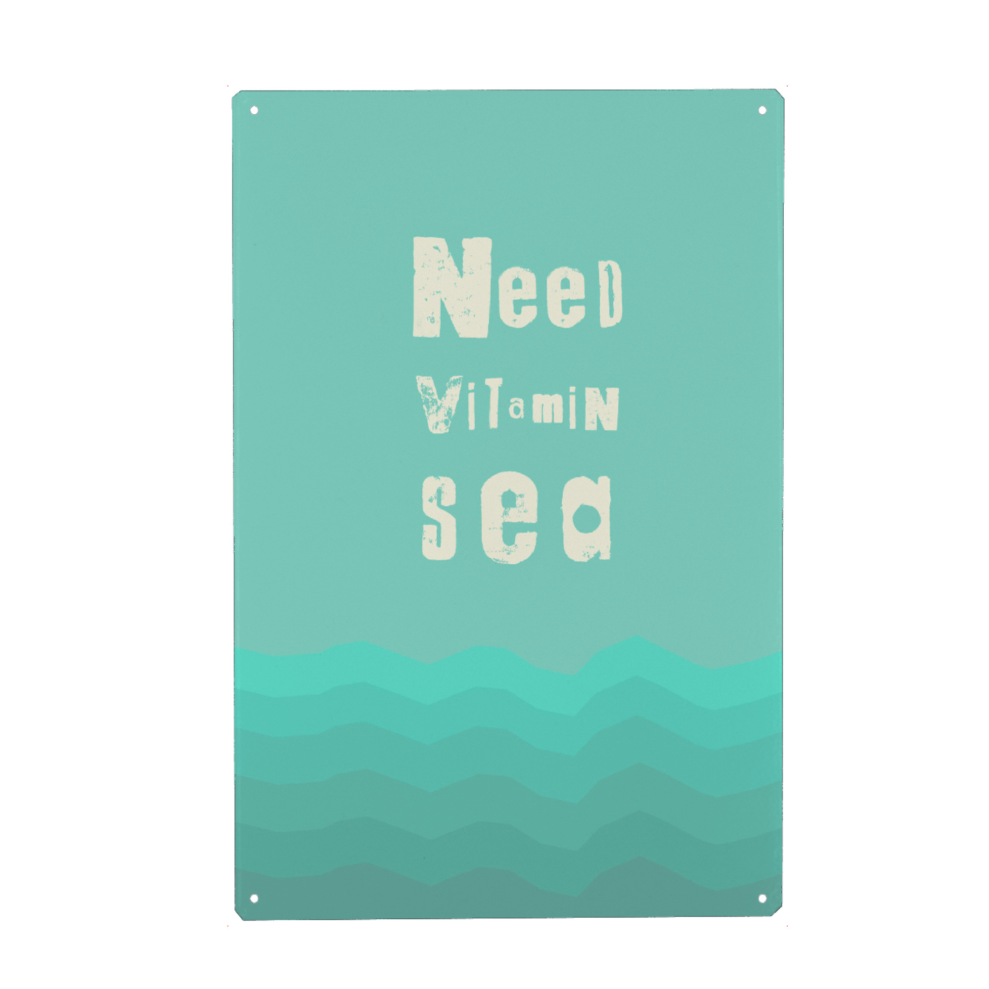 Metall Poster "Vitamin Sea 2" artboxONE - Typografie,Reise,Sommer