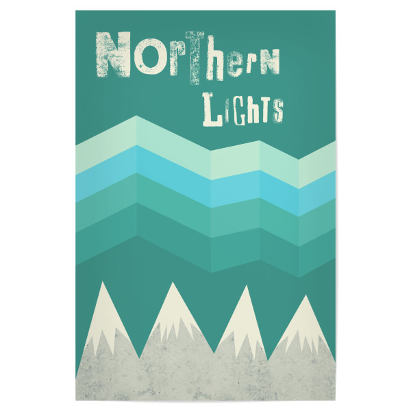 Poster 30x20 cm "Northern Lights Sky" artboxONE - Typografie,Reise,Geometrie