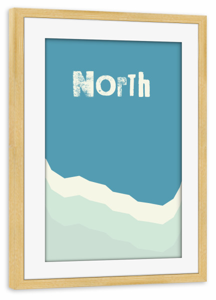 Poster mit Rahmen kiefer "North" artboxONE - Typografie,Reise