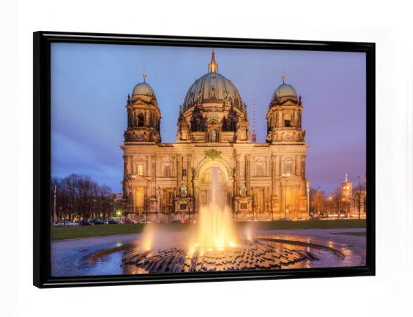 Poster mit schwarzem Rahmen "Berliner Dom 4" artboxONE - Städte / Berlin - Berliner dom,Springbrunnen