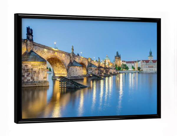 Poster mit schwarzem Rahmen "Karlsbrücke in Prag" artboxONE - Städte / Köln,Städte / Prag