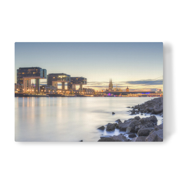 Leinwandbild "Köln zur blauen Stunde" artboxONE - Städte / Köln - Köln,Cologne,Skyline,Skyline,Lights,Lichter
