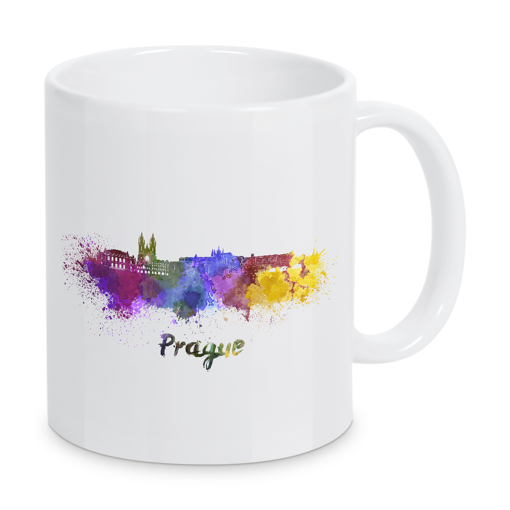 Tasse "PRAGUE skyline in watercolor-m" artboxONE - Städte,Abstrakt,Architektur