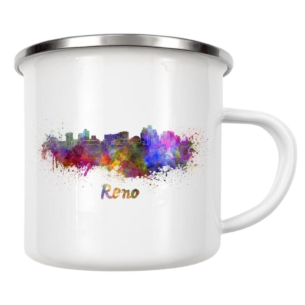 Emaille Tasse "RENO skyline in watercolor" artboxONE - Städte,Abstrakt,Architektur