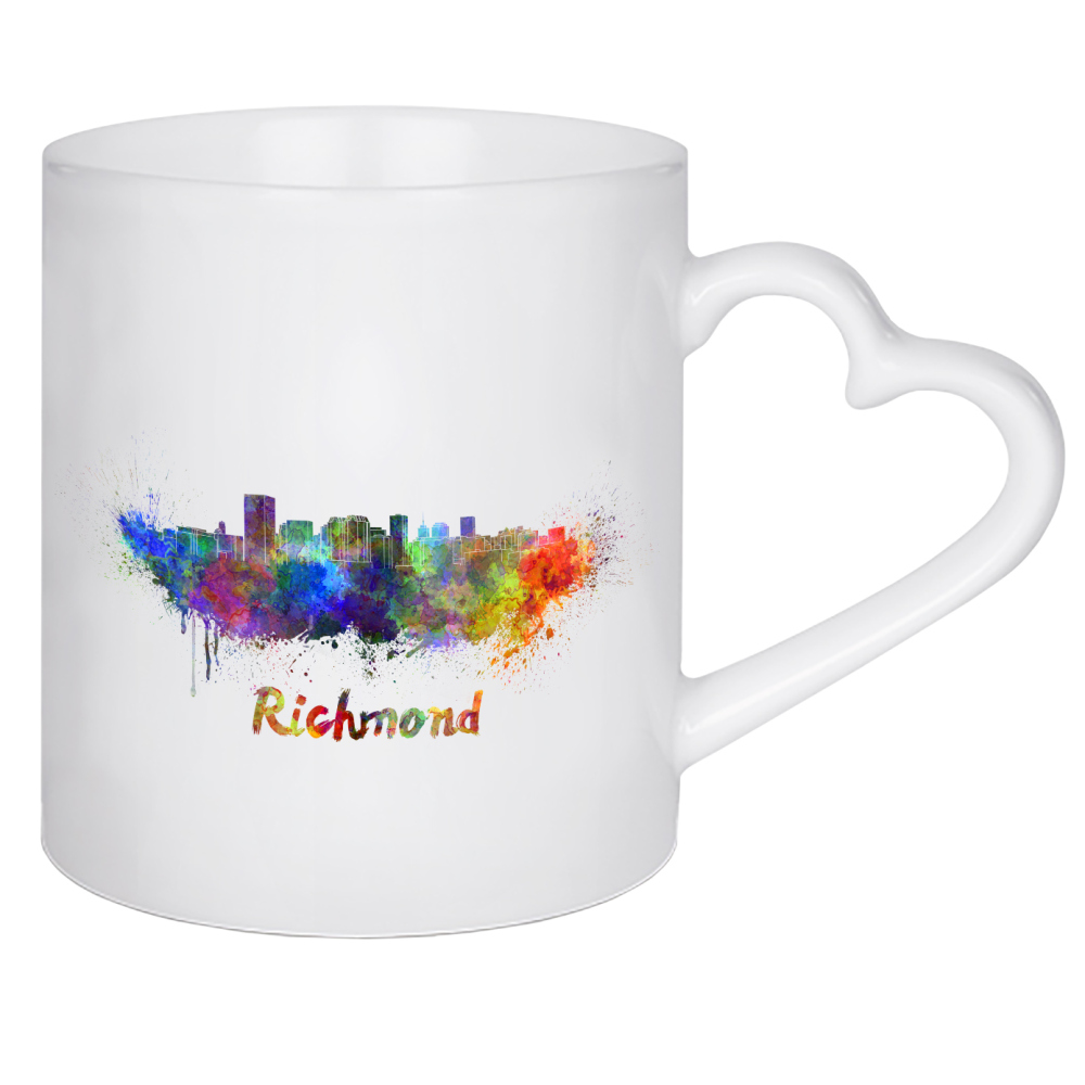 Herztasse "RICHMOND skyline in watercolor" artboxONE - Städte,Abstrakt,Architektur
