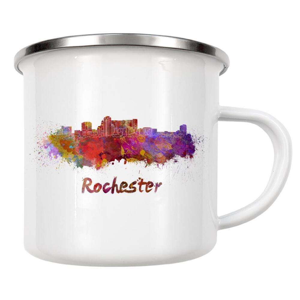 Emaille Tasse "ROCHESTER MN skyline in watercolor" artboxONE - Städte,Abstrakt,Architektur