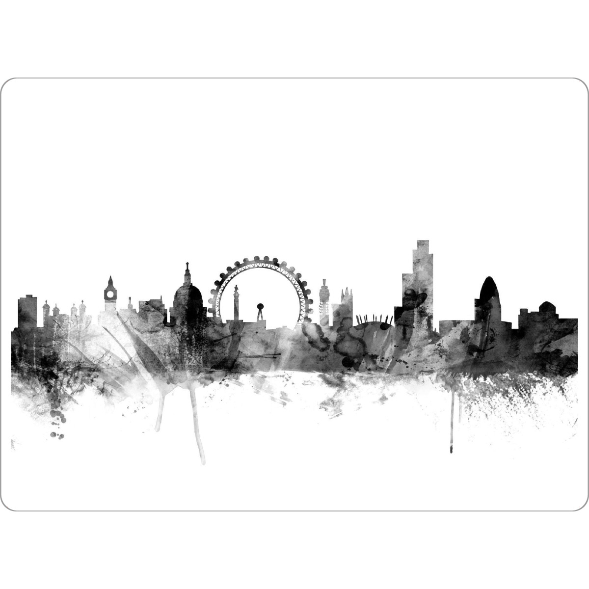 Tischset "London England" artboxONE - Städte,Reise,Schwarzweiß - London,England,Cityscape,Skyline,Big ben,London eye,St. pauls - Bild London