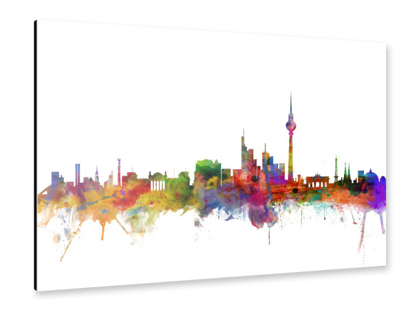 Alu-Dibond "Berlin Germany Watercolor" 30x20 cm artboxONE