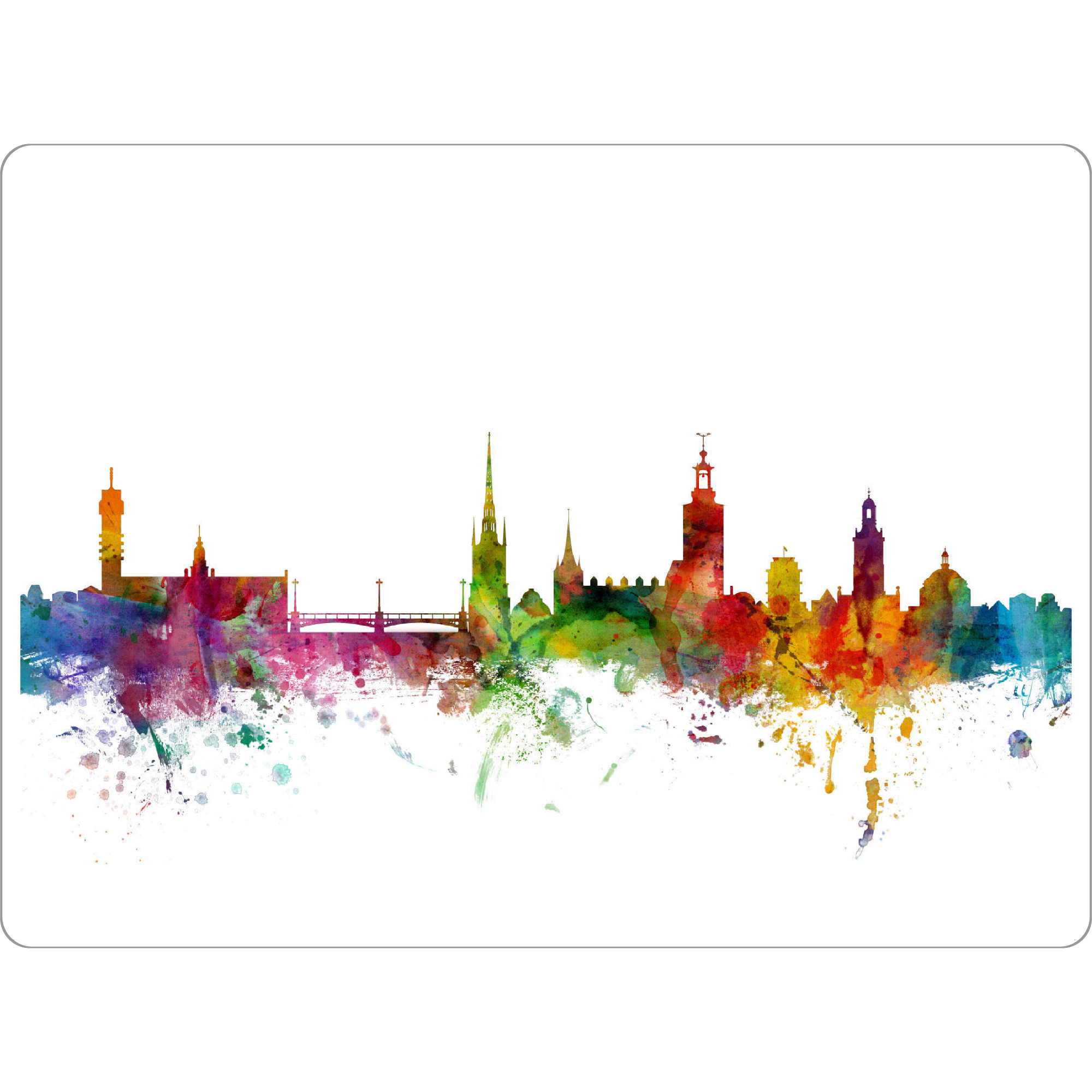Tischset "Stockholm Sweden Watercolor" artboxONE - Städte,Reise - Schweden,Stadtbild,Skyline,Stockholm,Skandinavien - Bild Schweden