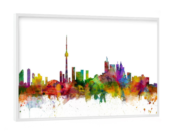 Poster mit weißem Rahmen "Toronto Canada Watercolor" artboxONE - Städte,Reise - Kanada,Toronto,Wasserfarbe,Nordamerika,Städte,Cityscape,Skyline