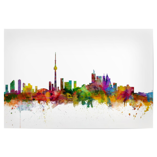Poster "Toronto Canada Watercolor" artboxONE - Städte,Reise - Kanada,Toronto,Wasserfarbe,Nordamerika,Städte,Cityscape,Skyline