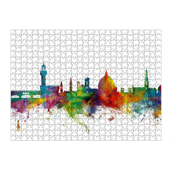 Puzzle Ravensburger "Florence Italy Watercolor" artboxONE - Städte,Reise - Italien,Stadtbild,Skyline,Wasserfarben,Italien - Bild Italien