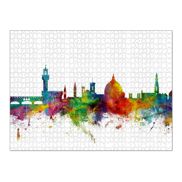 Puzzle Ravensburger "Florence Italy Watercolor" artboxONE - Städte,Reise - Italien,Stadtbild,Skyline,Wasserfarben,Italien - Bild Italien