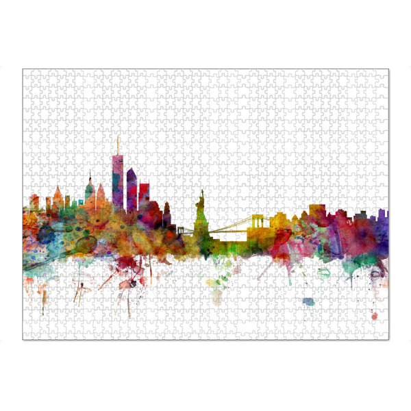 Puzzle Ravensburger "New York Watercolor" artboxONE - Städte,Reise - Ny,New york,Skyline,Aquarell,Farben,Bunt,Stadt - Bild ny