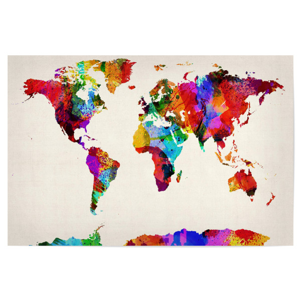Poster "World Map Abstract Painting I" artboxONE - Reise,Reise / Länder
