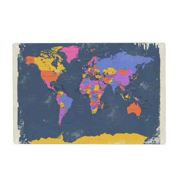 Holzbild "World Map II" artboxONE - Reise,Reise / Länder