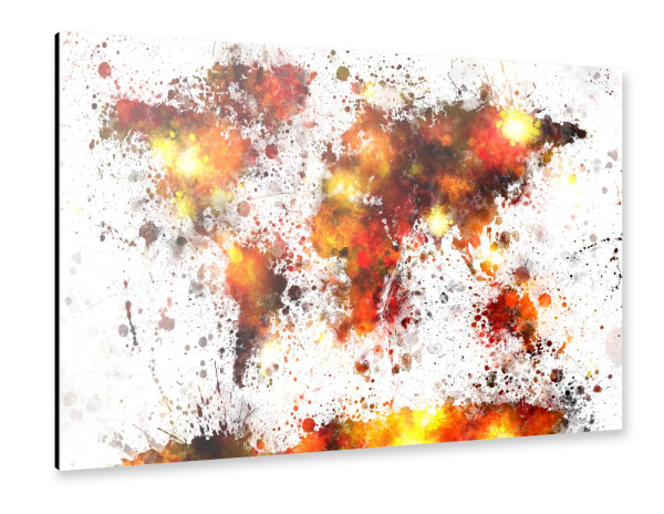 Alu-Dibond "World Map Paint Abstract" 30x20 cm artboxONE