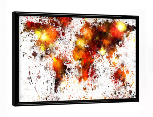 Poster mit schwarzem Rahmen "World Map Paint Abstract" artboxONE - Reise,Reise / Länder