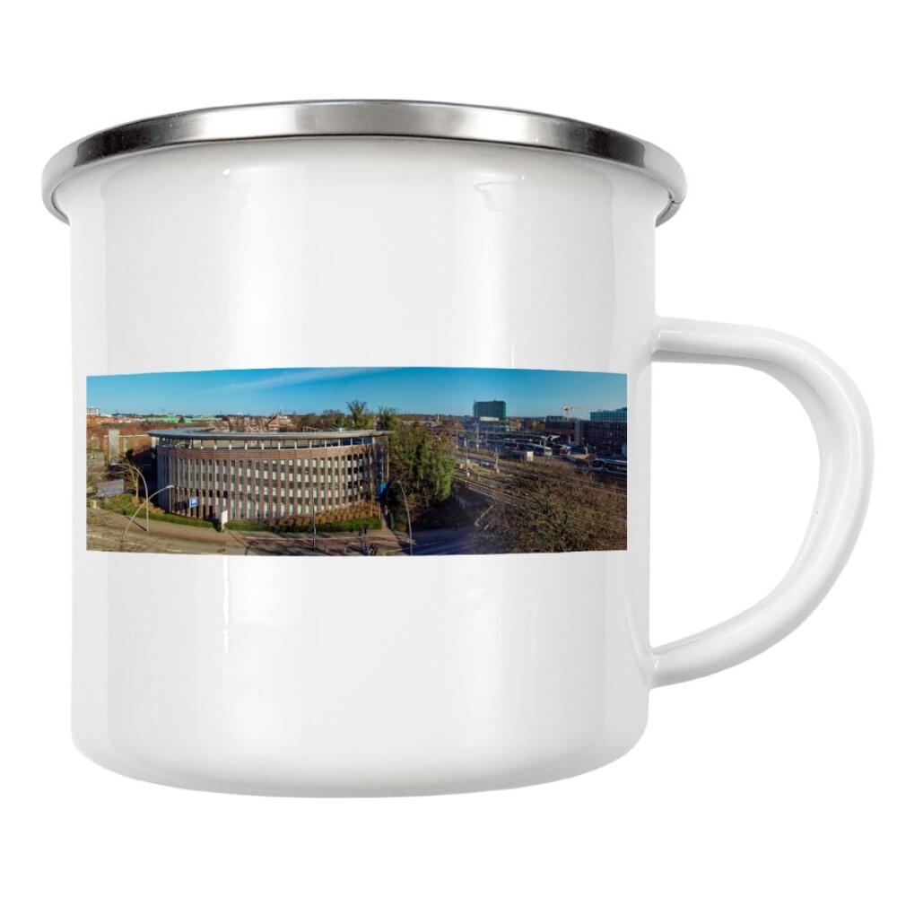 Emaille Tasse "Hamburg-Bergedorf Parkhaus" artboxONE - Städte,Städte / Hamburg,Reise,Architektur,Reise / Länder