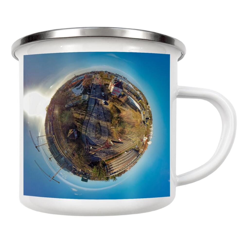 Emaille Tasse "Hamburg-Bergedorf,Körber-Chaussee" artboxONE - Natur,Reise,Architektur,Reise / Strand und Meer,Reise / Länder