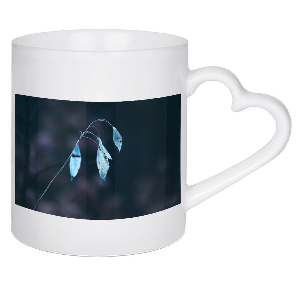 Herztasse "Weiße Pflanze im Winter" artboxONE - Natur,Floral