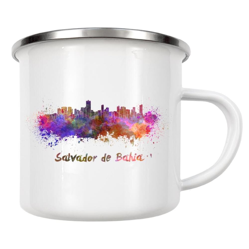 Emaille Tasse "SALVADOR DE BAHIA colorful" artboxONE - Städte,Abstrakt,Architektur