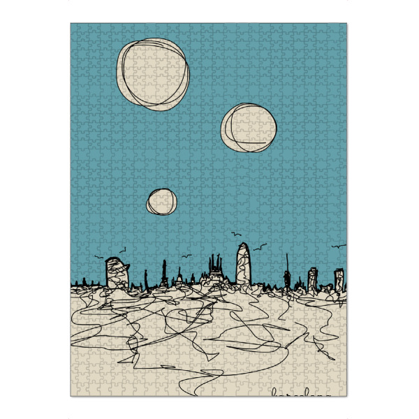 Puzzle Ravensburger "Barcelona in Lines" artboxONE - Reise,Abstrakt,Illustration,Städte / Barcelona - City,Stadt,Travel,Reisen,Skyline - Bild city