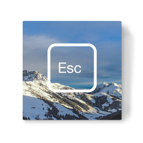 Leinwandbild "Escape 2" artboxONE - Typografie,Natur,Reise - Berge,Schnee,Schnee,Reise,Reise,Reise,Typo,Typografie